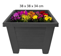 [FL0161GY] 30LT Squarel Flower Pot, Grey (48 pc/bag)