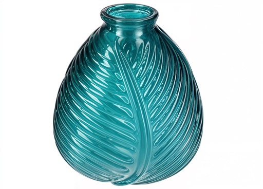 [GA2705] Petrol Glass Vase, H6.3"xD5.5",  16x14cm (12 pc/ctn)
