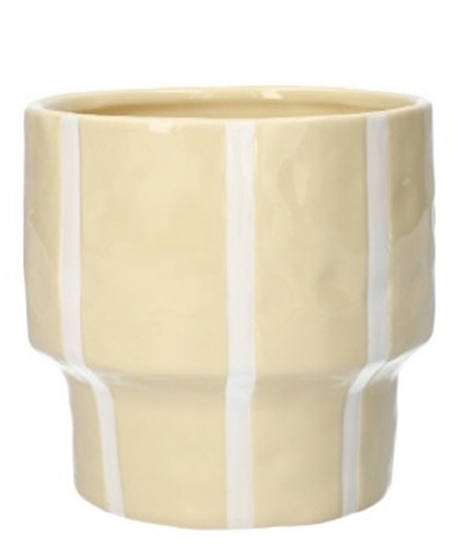 [FL0173] Cream Ceramics Flower Pot, H5.1"xD5.3",  13x13.5cm (12 pc/ctn)