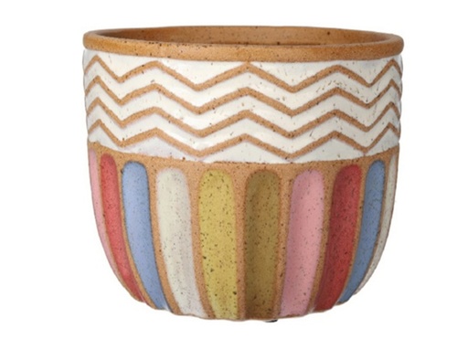 [FL0236] Multi Ceramics Flower Pot, H6.8"xD8.9",  17.3x22.5cm (4 pc/ctn)
