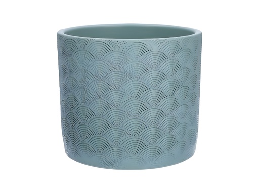 [FL0245] Green surf Ceramics Flower Pot, H4.8"xD5.3",  12.3x13.5cm (1 pc/ctn)