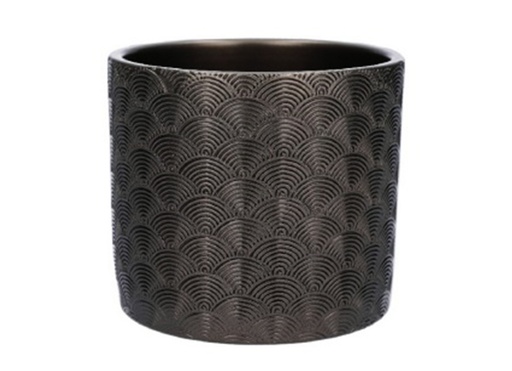 [FL0246] Bronze Ceramics Flower Pot, H4.8"xD5.3",  12.3x13.5cm (6 pc/ctn)