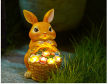 [CPGC-00228] 15*12*21.5cm simulated solar rabbit basket decorative ornaments