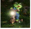 [CPGC-00229] 25.4*20*10cm simulated frog riding solar powered crafts ornaments