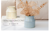 [CPGC-00237] Retro aged milk jug iron bucket dried flowers simulated flower vase, 2 colors 10pc each