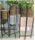 [CPGC-0337] "Three-piece set of iron flower stands,: L basket 27*21 + iron frame height 75 M: basket 23*19 + iron frame height 63 S: basket 18.5*17 + iron frame height 54"