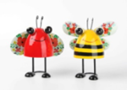 [HD10013] Metal Ladybug & Bee Garden Décor, 17x8.5x18cm  (24pc/ctn)
