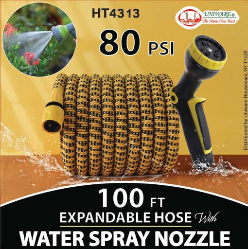 [HT4313] 100FT Expandable Hose, with Spray Nozzle, Valve, Hook, Bag (8 set/ctn)