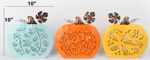 [HD12004] Harvest Decoration, Pumpkin 10"x10"(24.5X6.5X24.5CM), Assorted Designs (12 pc/ctn)