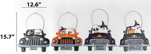 [HD12007] Halloween Wall Decoration, Cars, 12.6"x15.7"(32x40CM), Assorted Designs (24 pc/ctn)