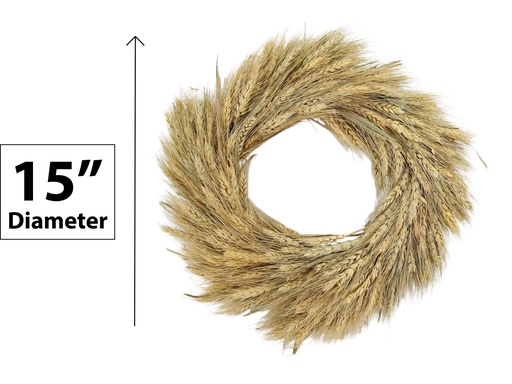 [FL8510] wheat wreath 38cm in window box (4 pc/ctn)