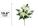 50cm Cemetery Flower, White Lily, 13 Heads Flowers/Buds (12 pc/ctn)