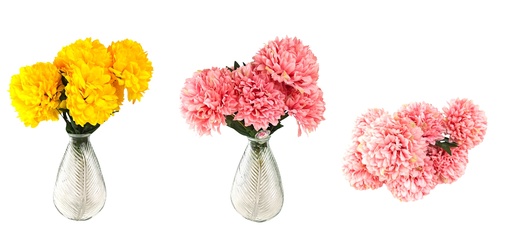 [FL6912] 7 Heads Chrysanthemum bush, 44cm, dia 14cm (24 pc/ctn)