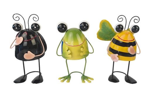 [HD10019] Metal Ladybug/Frog/Bee Decoration (24 pcs/ctn)