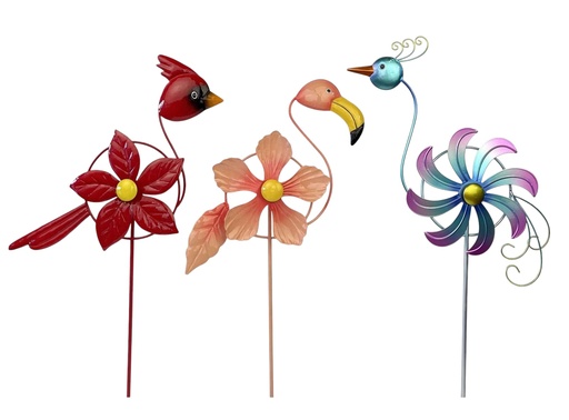 [HD10020] Metal Bird/Flamingo/peacock Stake with Windmill (6 pcs/ctn)