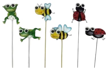 [HD10021] Metal Frog/Bee/Ladybug Stake (36 pcs/ctn)
