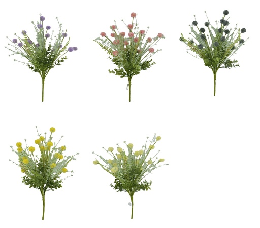 [FL7101] 17" Pompom Bunch,Flower Head:18 pc,6 Colors Assorted (120 pc/ctn)