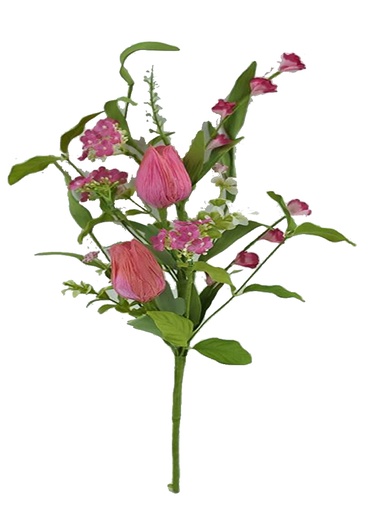 [FL7115] 20" Tulip&Hydrangea Bush, flower Head:Tulip 2 pc,Hydrngea 3 pc (72 pc/ctn)