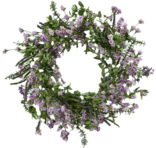 [FL7301] 24" Eustoma Russellianum Wreath,Flower Head:66 pc (16 pc/ctn)