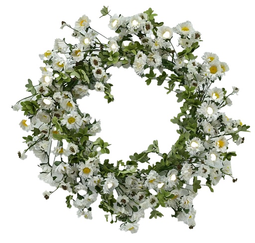 [FL7302] 24" Daisy Wreath,Flower Head:108 pc (16 pc/ctn)