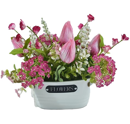 [FL7900] 13" Dahlia & Hydrangea Arrangement,Dahlia 5 pc,Hydrangea 3 pc (4 pc/ctn)