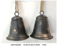 [HD13105] Metal Christmas Bell Hanging, 10.5x10.5x13.5cm (1PC/opp bag
24PCS/CTN)