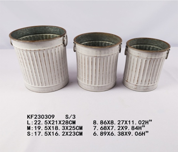 [FL0402] 3 Size Metal Flower Pot Set (10 sets/ctn)