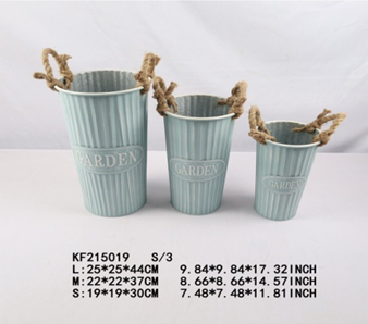 [FL0406] 3 Size Metal Flower Pot Set with Handles (10 sets/ctn)