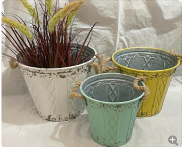 [FL0409] 3 Size Rustic Flower Pot with Rope Handles (6 sets/ctn)