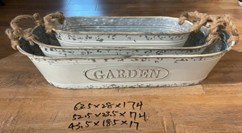 [FL0410] 3 Size Metal Flower Planter with Rope Handles (8 sets/ctn)