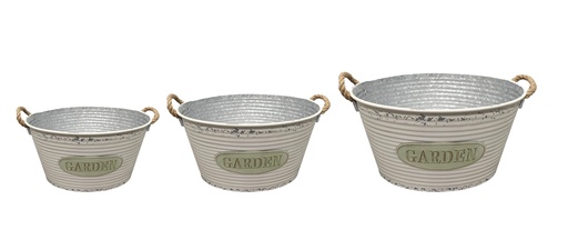 [FL0412] 3 Size Metal Flower Pot with Handles (4 sets/ctn)
