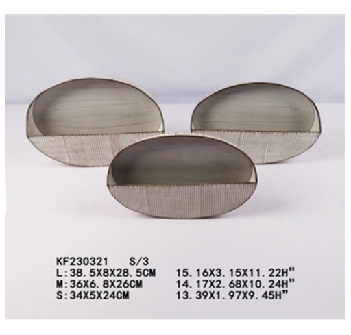 [FL0430] 3 Set Iron Flower Planter, 36*22*18.5 CM, 33*19*16.5 CM, 30*16*14.5 CM (4 sets/ctn)