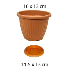 [FL0150S] 1.5L Flowerpot, Terra Cotta (60 pc/ctn)