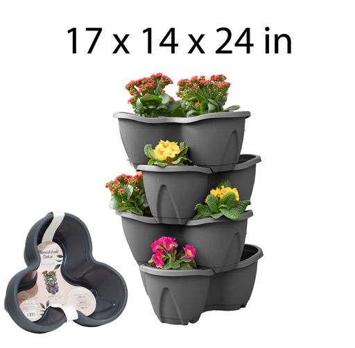 [FL0081GY] 12.5LT Strawberry 4Pcs Set Flower Pot, 430X350X625mm (1 set/bag)