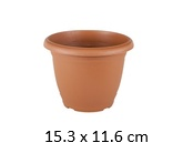 [FL0012BR] 1LT Villa Flower Pot with Tray, 153X116mm (120 pc/ctn)