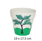 [FL0085] 3LT Mansion Green Road Pot, 190X175mm (40 pc/ctn)