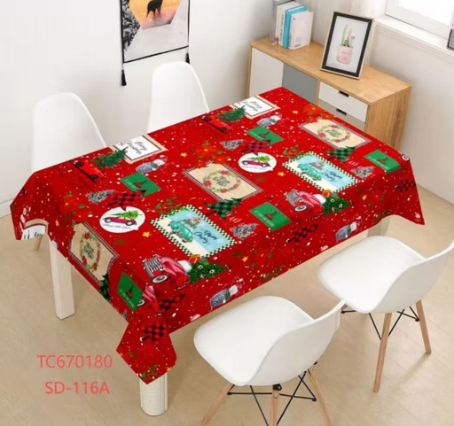 [TC670180] 300gsm 54" PVC Metallic Embossed Christmas Tablecloth (40 Yard/Roll)
