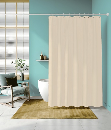 [BT1717] 70 x 72" BEIGE PVC SHOWER CURTAIN 83 GSM (24 pcs/ctn)