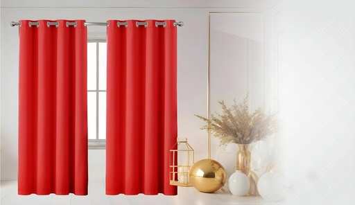 [WC52000RD] 54"x84" Nora 90% Blackout Grommet Window Curtain, Solid Color, 100% Polyester (12 pc/ctn)