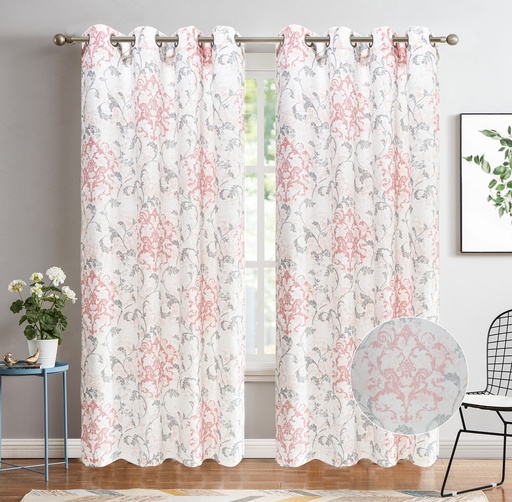 [WC54000PP] 54"x84" Tessa 60% Blackout Grommet Window Curtain, Printed Panel, 100% Polyester (12 pc/ctn)
