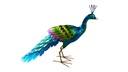 Iron Art Peacock: 60x18.5x46cm