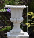 Vintage White High Foot Flower Pot: 35x35x50cm, Magnesium Oxide