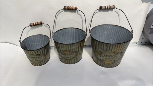 [CPGC-S5102] Iron Flower Pot 3-Piece Set:19.2x17.3x14.6cm, 15.5x15.2x13cm, 13.5x13x11.2cm (12 set/ctn)