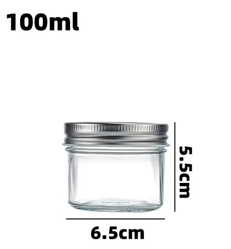 [GL1920] 100ml (3.4oz) Glass Jar with Double Wall Tin Lid (96 pc/ctn)