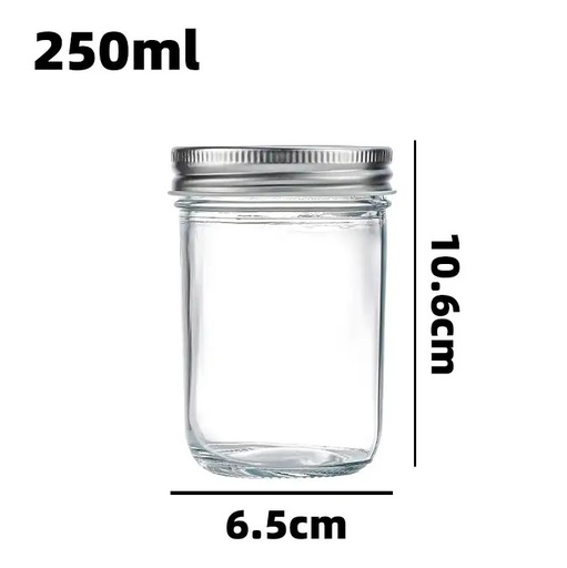 [GL1923] 250ml (8.5oz) Glass Jar with Double Wall Tin Lid (72 pc/ctn)