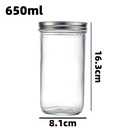 650ml (22.0oz) Glass Jar with Double Wall Tin Lid (24 pc/ctn)