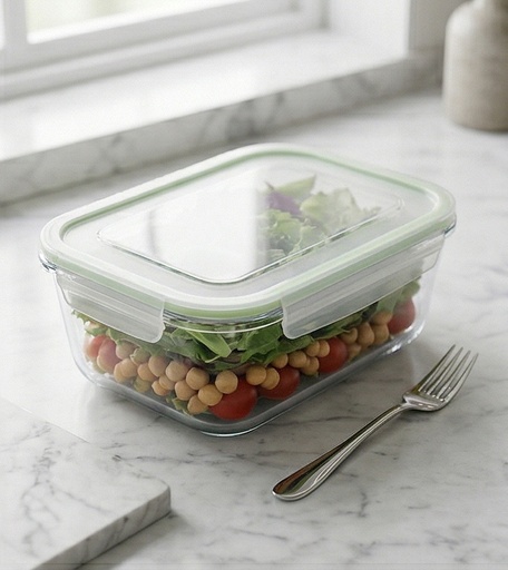 [B48136] 3.8QT(3600ml) 14.2"x9.8"x3.2" Rectangular Glass Oven Safe Baking Dish with PE Lid (6 pc/ctn)