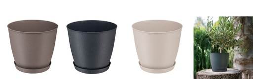 [FL0040] 1.4 LT Flower Pot with Bottom Saucer, assorted Color (48 pc/ctn)