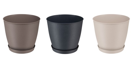 [FL0042] 5.3 LT Flower Pot with Bottom Saucer, assorted Color (24 pc/ctn)