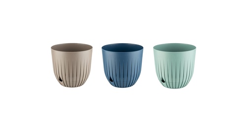 [FL0050] 1.1 LT Flower Pot with Bottom Saucer, assorted Color (36 pc/ctn)